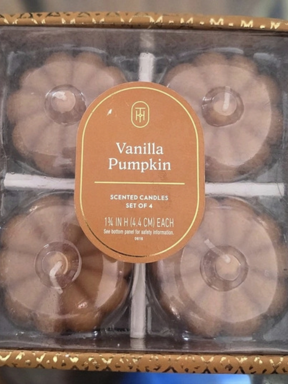 Threshold Vanilla Pumpkin Figural Votives Scented Candles Set of 4 Votive